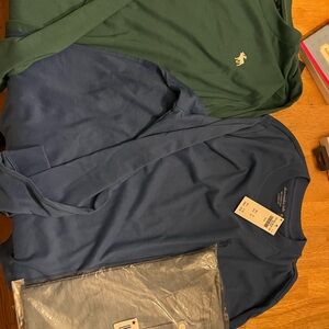 Abercrombie Kids Green and Blue Long Sleeve Tees